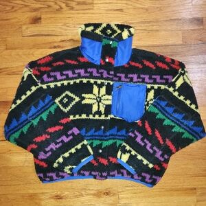 Ralph lauren polo Ripstop geo southwestern fleece jacket m